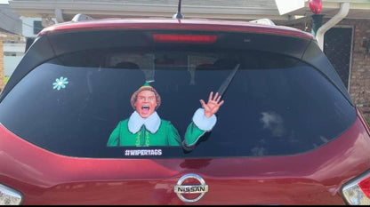 WiperTags Jolly Elf Waving Arm Wiper Blade Decal, Christmas - view 5
