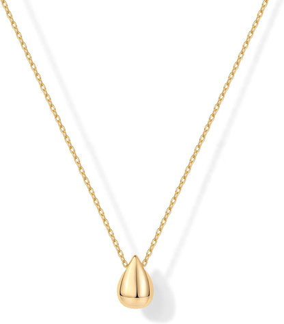PAVOI 14K Gold Plated Dainty Pendant Necklace, Yellow Gold, Y