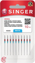 Singer Universal 2020 Sewing Machine Needles, Size 90/14, Pack of 10