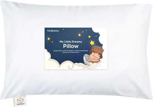 KeaBabies Toddler Pillow with Pillowcase, 13 x 18 Inch, Soft White