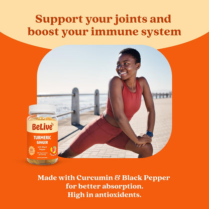 BeLive Turmeric Gummies with Ginger and Black Pepper Tropical 60 Count - view 6