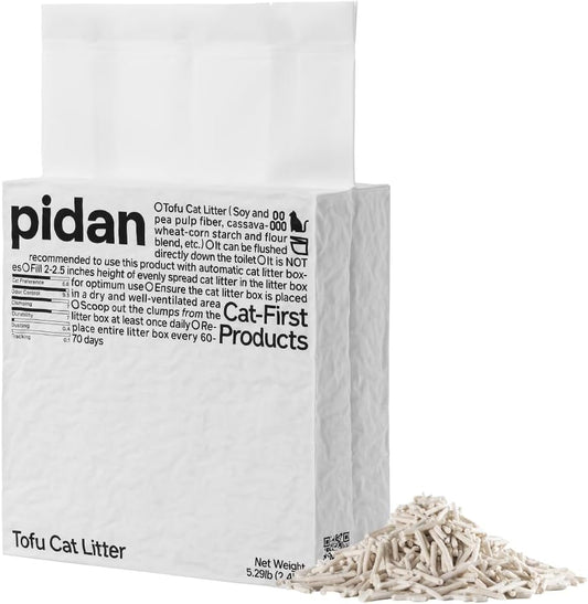 pidan Tofu Cat Litter, Clumping and Flushable, 4 x 5.3 lb Bags