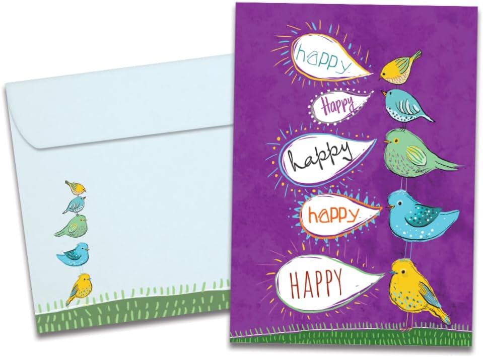 Tree-Free Greetings Birthday Card, Happy Birds, 1 Card — product view