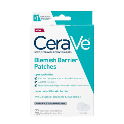 CeraVe Hydrocolloid Pimple Patches with Niacinamide, Ultra-Thin, 22 Count