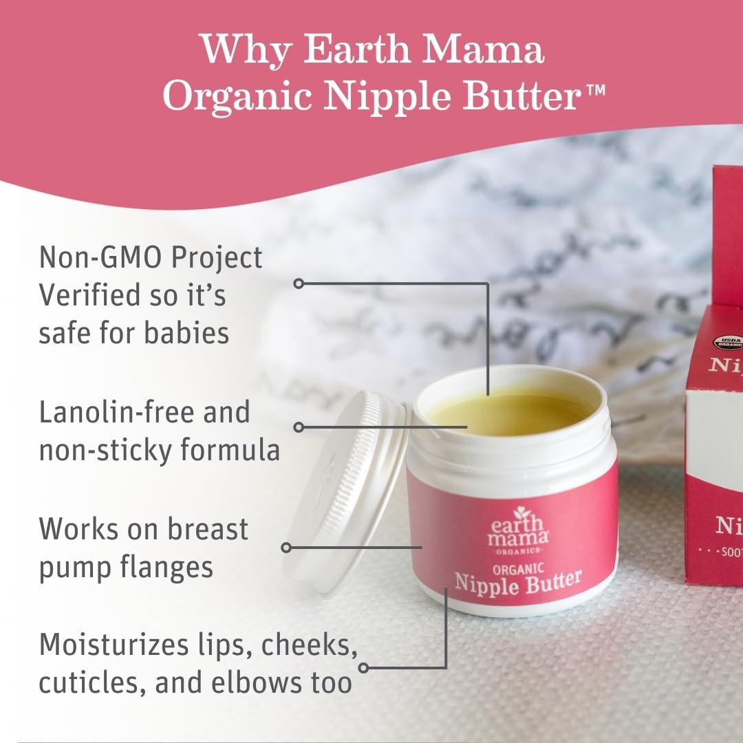 Earth Mama Organic Nipple Butter, Lanolin-Free Cream, 2 fl oz (60 ml) - view 2