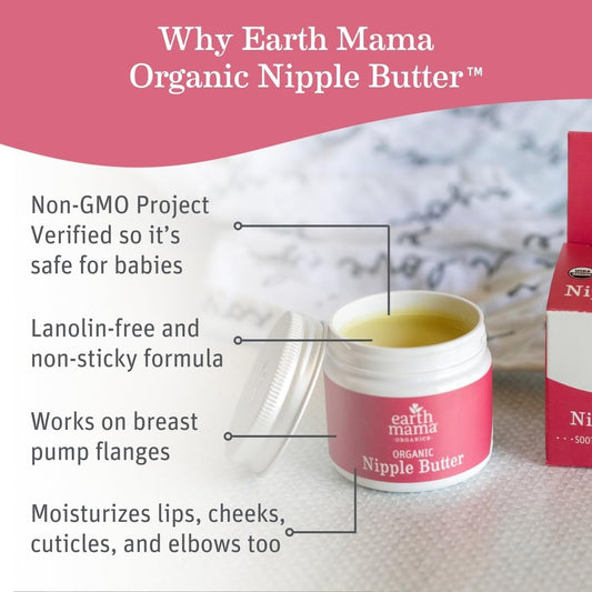 Earth Mama Organic Nipple Butter, Lanolin-Free Cream, 2 fl oz (60 ml) - view 2