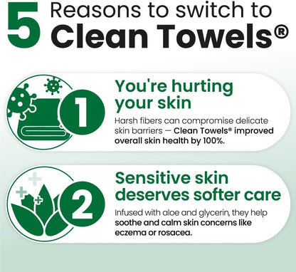 Clean Skin Club Sensitive Skin Clean Towels XL, 10 Count - view 4