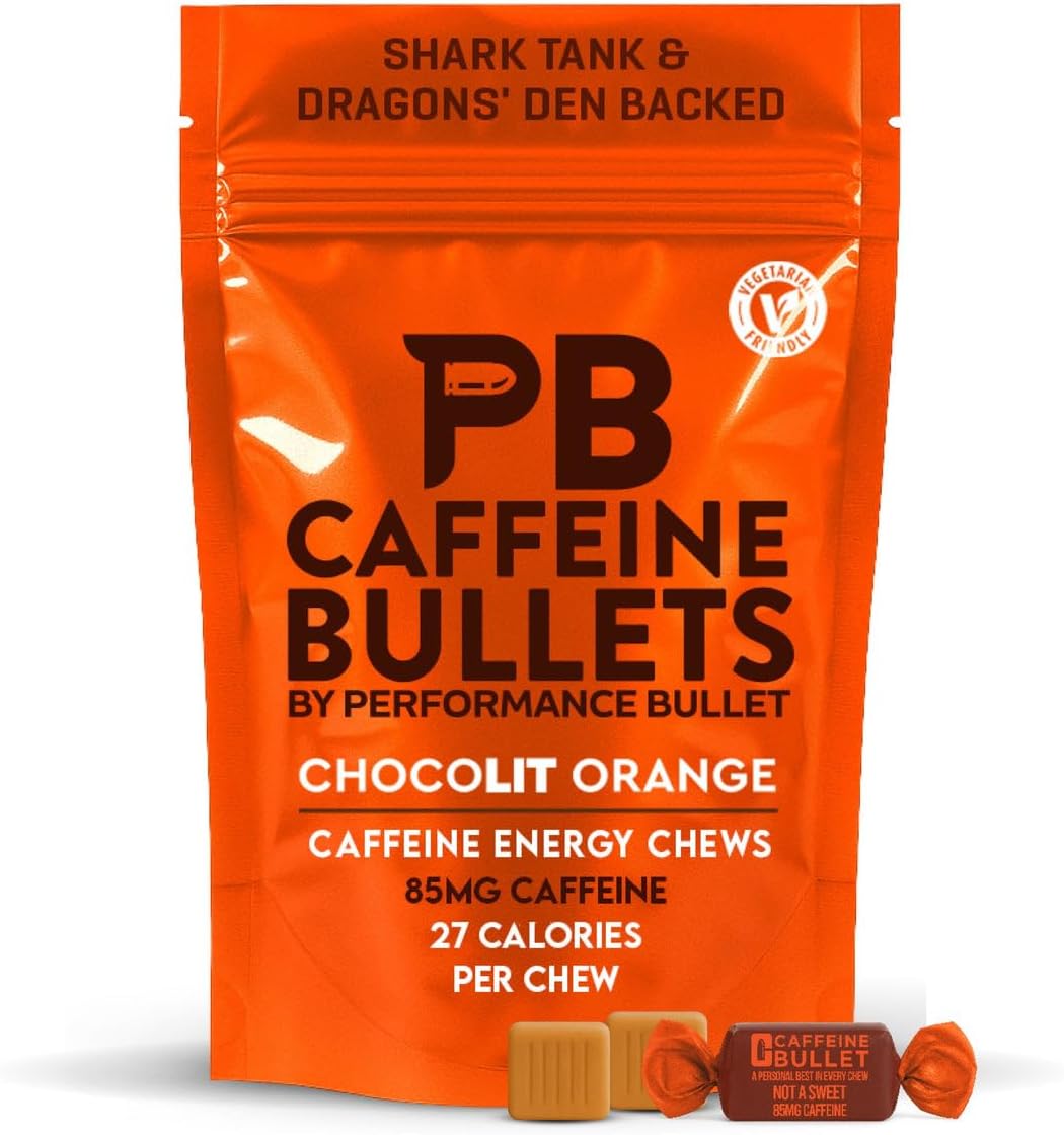 Caffeine Bullet 85mg Caffeine Chews Chocolate Orange 40 Count