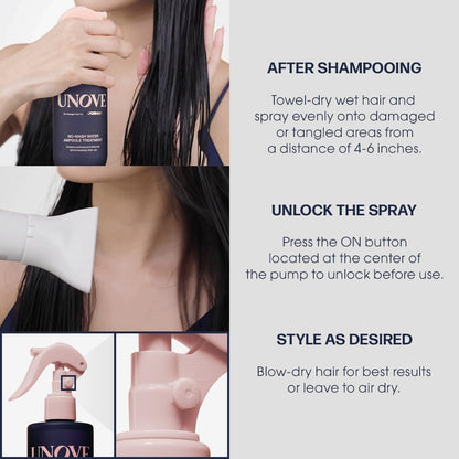 UNOVE No-Wash Water Ampoule Hair Treatment 200ml (6.8 fl oz) - view 3