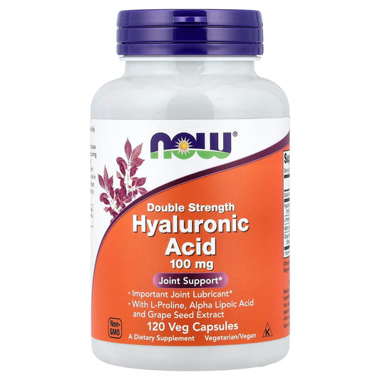 NOW Foods Hyaluronic Acid Double Strength 100 mg, 120 Veg Capsules