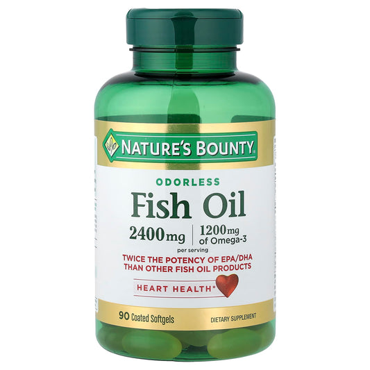 Nature's Bounty Odourless Fish Oil, 1,200 mg, 90 Coated Softgels