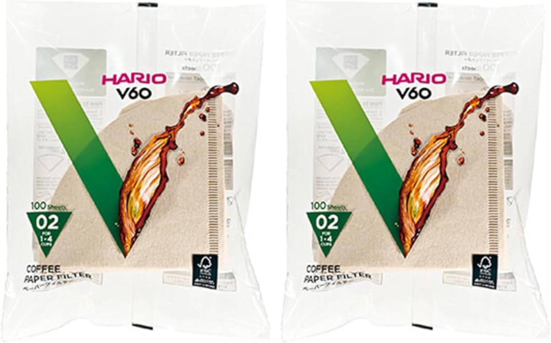 Hario V60 Paper Coffee Filters, Size 02, Natural, 200 Count