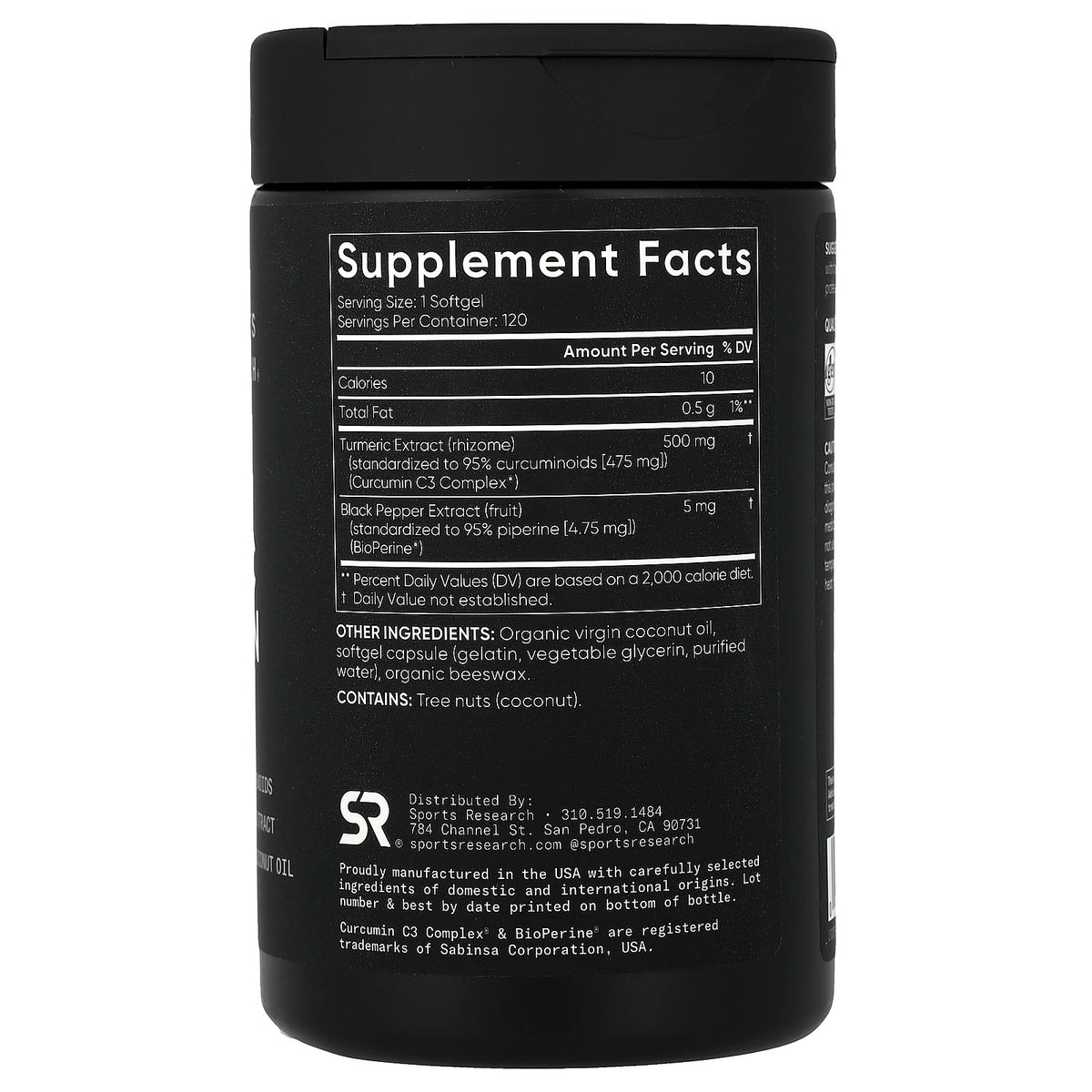Sports Research Turmeric Curcumin, 120 Softgels - view 2