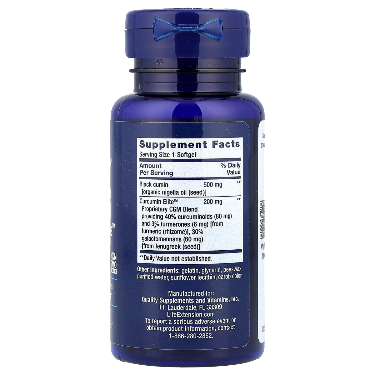 Life Extension Black Cumin Seed Oil and Curcumin Elite, 60 Softgels - view 2