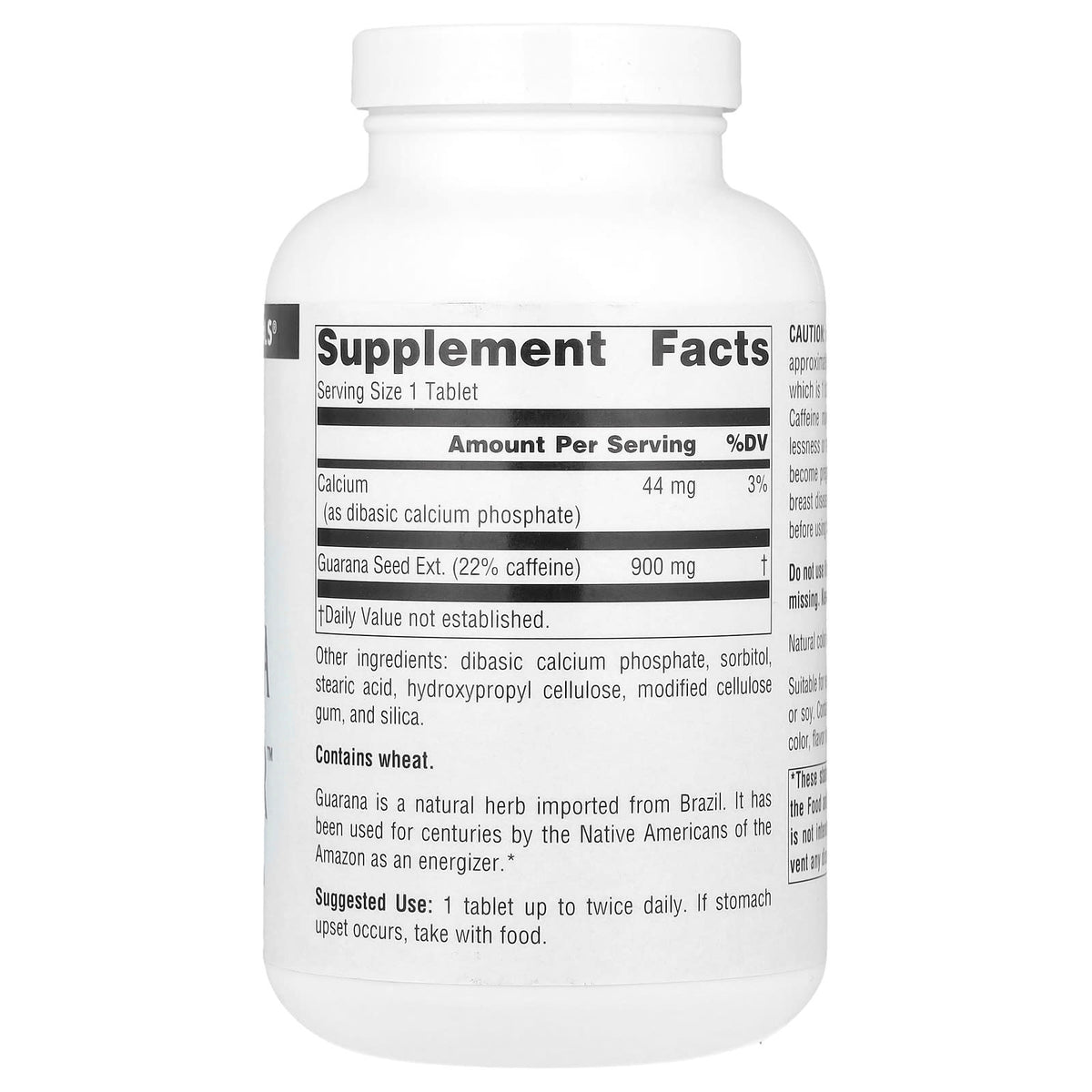 Source Naturals Guarana Energizer 900 mg, 200 Tablets - view 2