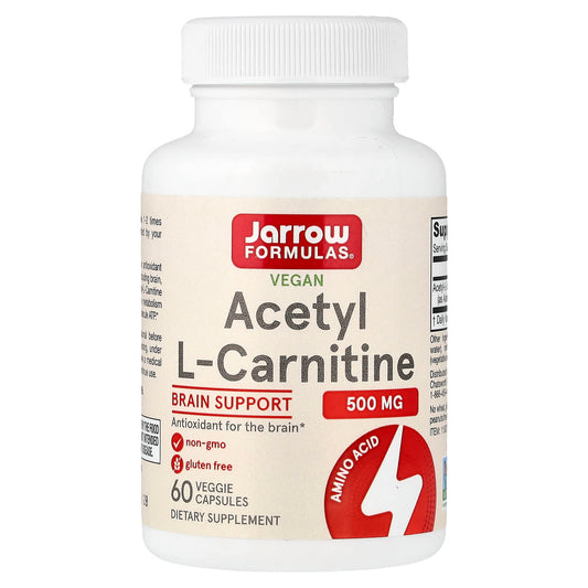 Jarrow Formulas Vegan Acetyl L-Carnitine 500 mg, 60 Veggie Capsules