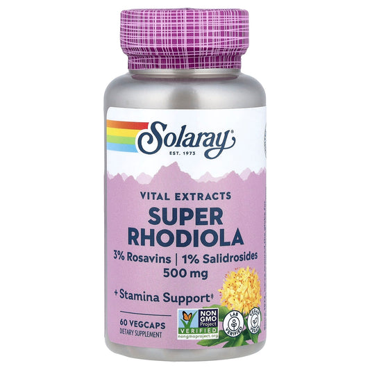 Solaray Vital Extracts Super Rhodiola 500 mg, 60 VegCaps