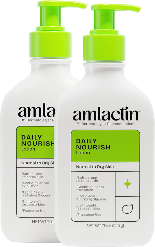 AmLactin Daily Moisturizing Body Lotion, 12% Lactic Acid, 7.9 oz, Pack of 2
