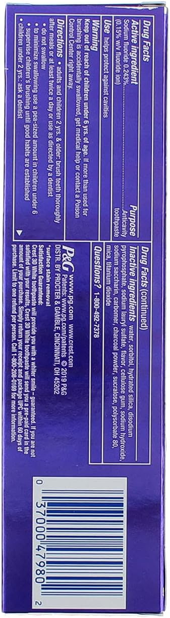 Crest 3D White Charcoal Whitening Toothpaste Mint 4.1 oz (116 g) - view 2
