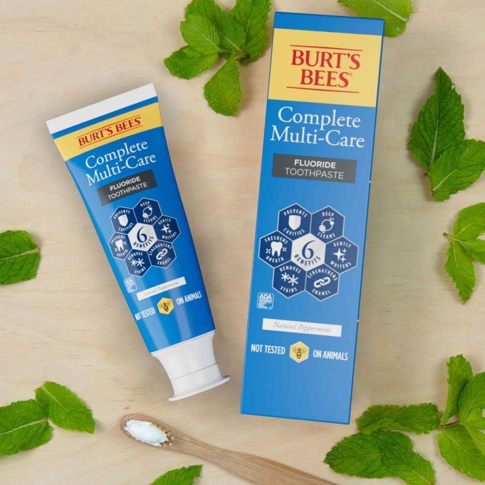 Burt's Bees Multi-Care Toothpaste, Natural Peppermint 4.7 oz, Pack of 3 - view 5