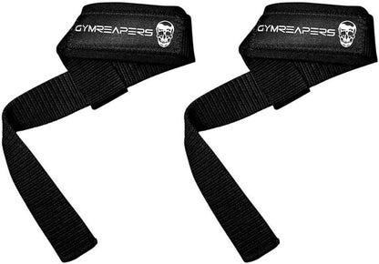 Gymreapers Padded Lifting Wrist Straps, Neoprene and 18 Inch Cotton, Black