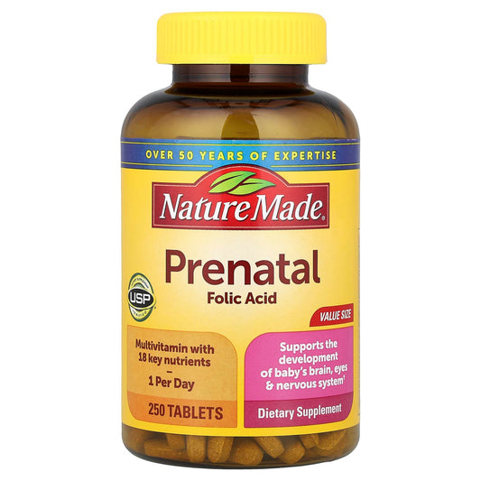 Nature Made Prenatal Folic Acid Multivitamin, 250 Tablets