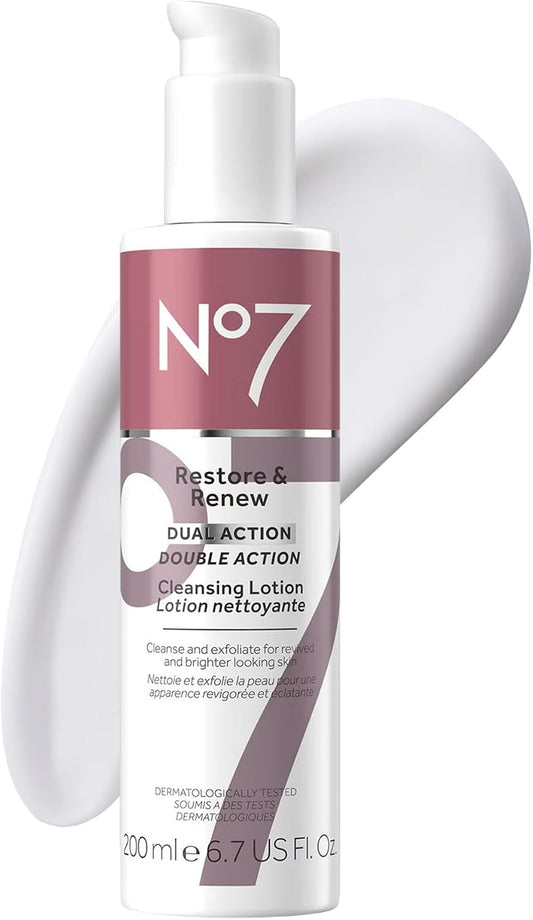 No7 Restore & Renew Dual Action Cleansing Lotion 200ml