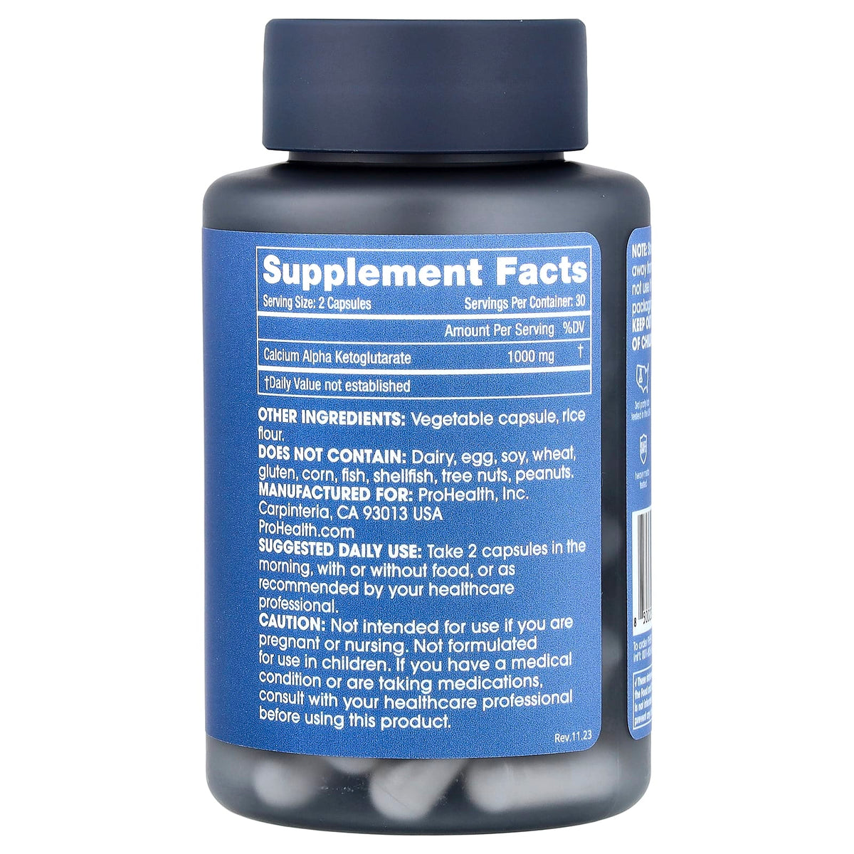 ProHealth Longevity Calcium AKG Longevity, 60 Capsules (500 mg per Capsule) - view 2