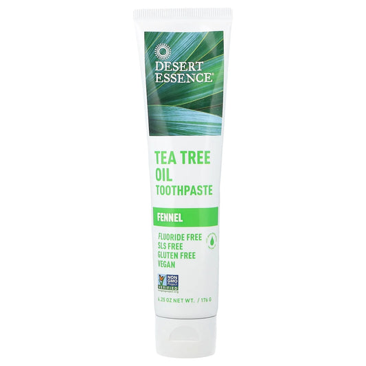 Desert Essence Tea Tree Oil Toothpaste, Fennel, 176 g