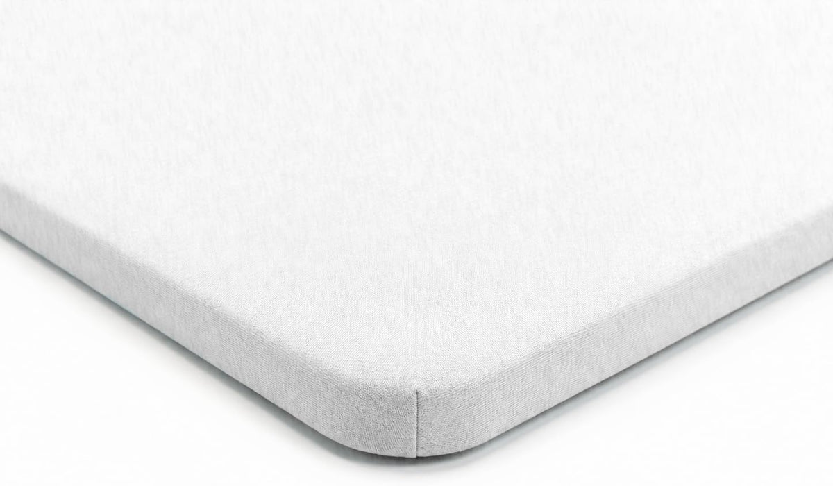 SheetWorld Fitted Bassinet Sheet 12 x 29 Inch, White Cotton Jersey — product view