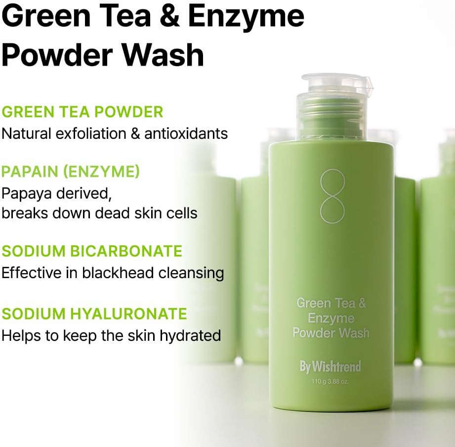 By Wishtrend Green Tea & Enzyme Powder Face Wash 110 g - view 4
