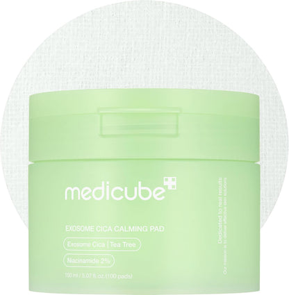 Medicube Exosome Cica Tea Tree Calming Toner Pads, 100 Pads