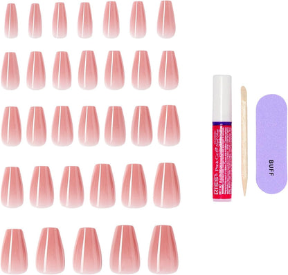 Kiss Core Color Press On Nails Jubilation, Pink, Medium Coffin, 32 Count - view 4