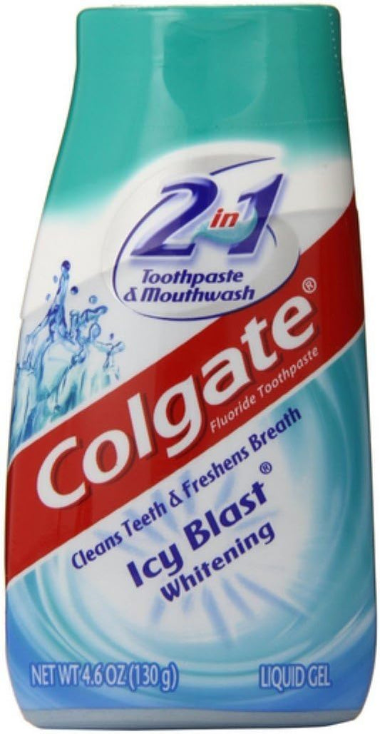 Colgate 2-in-1 Toothpaste and Mouthwash, Whitening Icy Blast 4.6 oz, Pack of 12