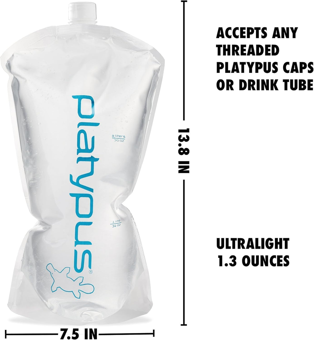 Platypus Platy 2 Litre Collapsible Water Bottle - view 3