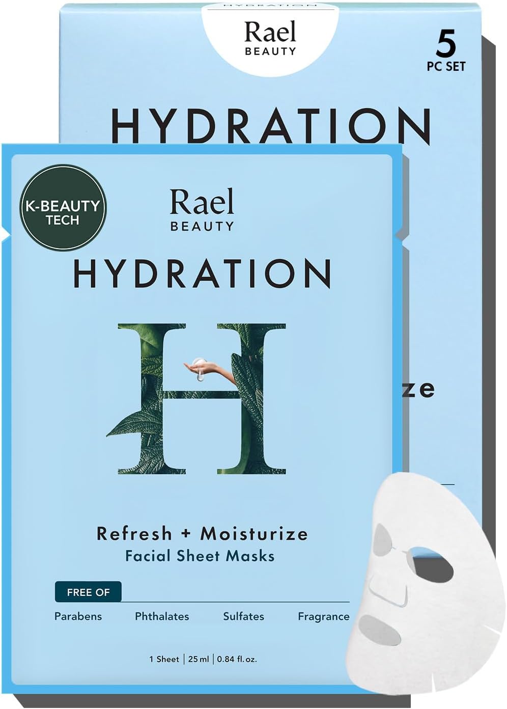 Rael Hydration Face Sheet Masks, Hydrating & Moisturising, 5 Sheets — product view