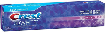 Crest 3D White Whitening Toothpaste, Radiant Mint, 6.4 oz (181 g)