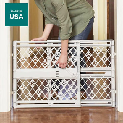 MYPET Paws Portable Pet Gate, 26-40 in Wide, 23 in Tall, Light Grey - view 5