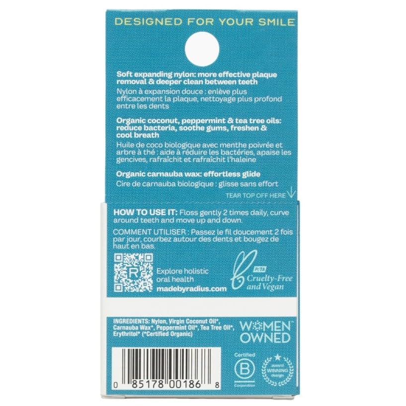 RADIUS Peppermint Dental Floss, 55 Yards (50 m), Pack of 4 - view 2
