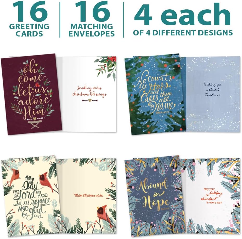Tree-Free Greetings Christmas Card Assortment, Spirit of Christmas, 16 Pack — product view