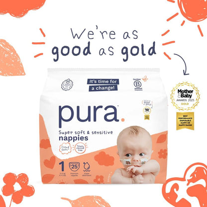 Pura Newborn Nappies Size 0 / N, 84 Count, Under 4 kg - view 4