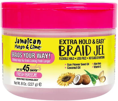 Jamaican Mango & Lime Extra Hold and Easy Braid Jel, 8 oz