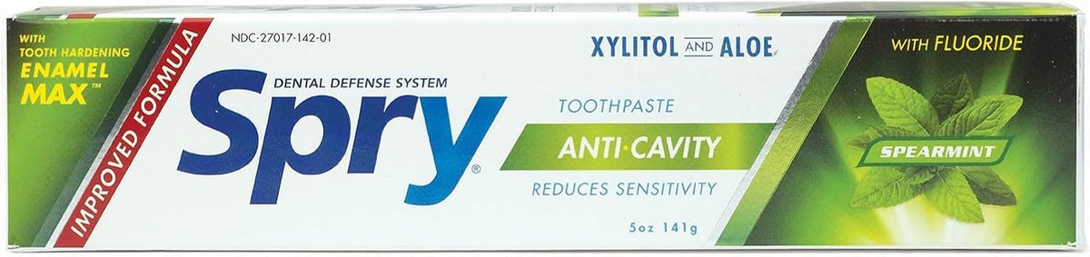 Spry Natural Xylitol Toothpaste with Fluoride Spearmint 141 g - Pack of 3 - view 5