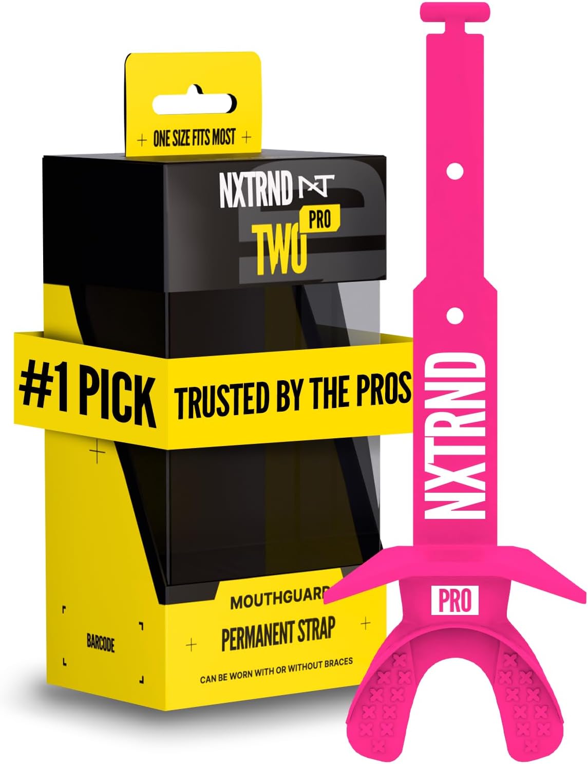 Nxtrnd Two Pro Football Mouth Guard with Strap, Pink