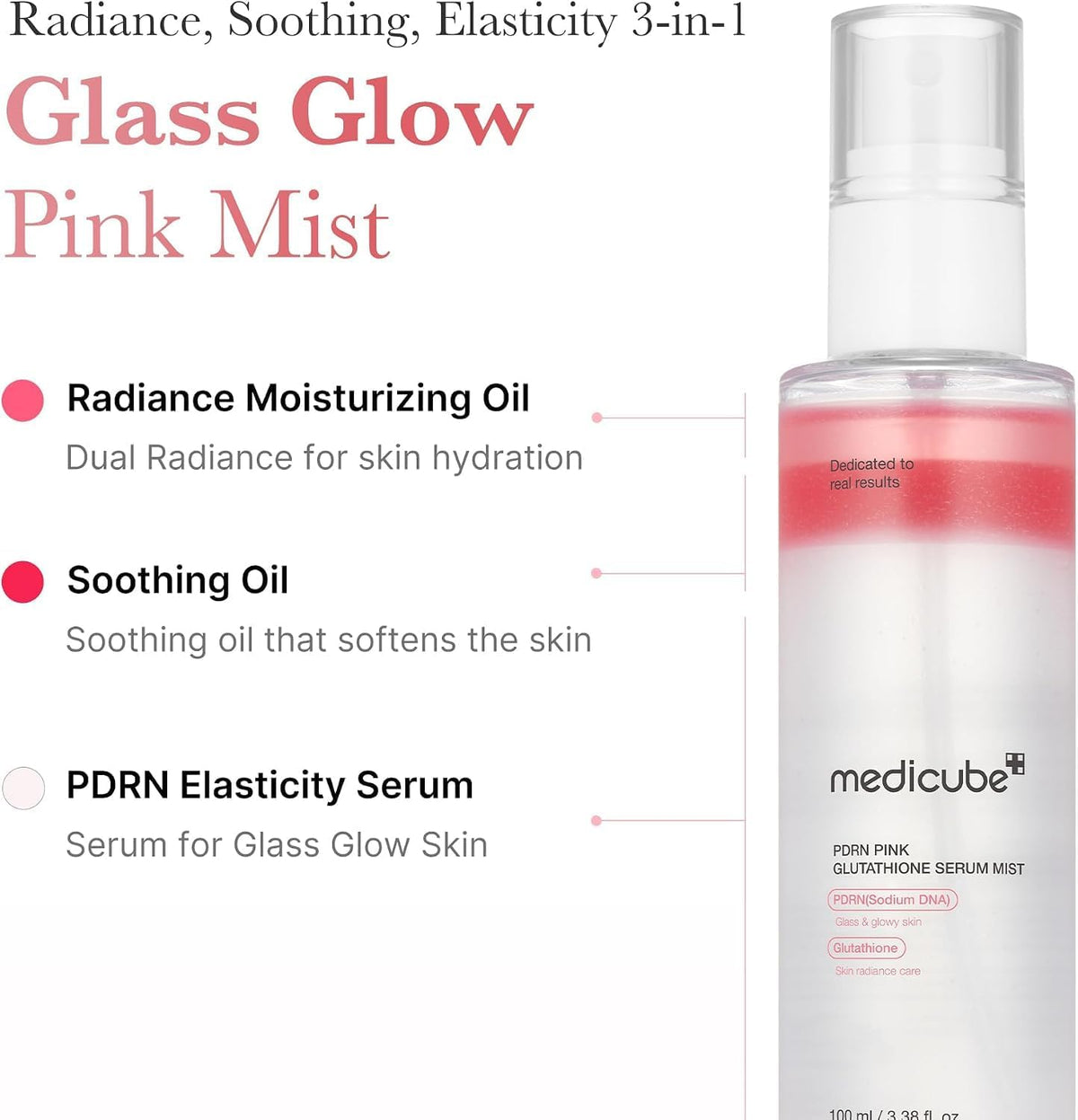 medicube Salmon DNA PDRN Pink Glutathione Spray Serum 3.38 fl oz - view 3