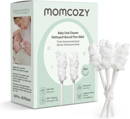 Momcozy Baby Tongue Cleaner Gauze Sticks, 40 Count