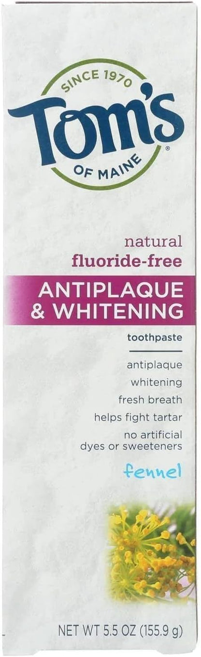 Tom's of Maine Natural Antiplaque & Whitening Toothpaste, Fluoride-Free
