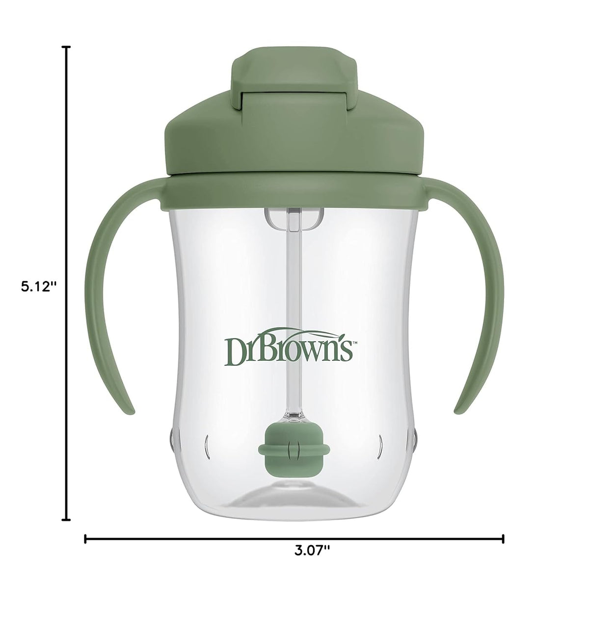 Dr. Brown's Milestones Baby's First Straw Cup, Olive Green - view 3