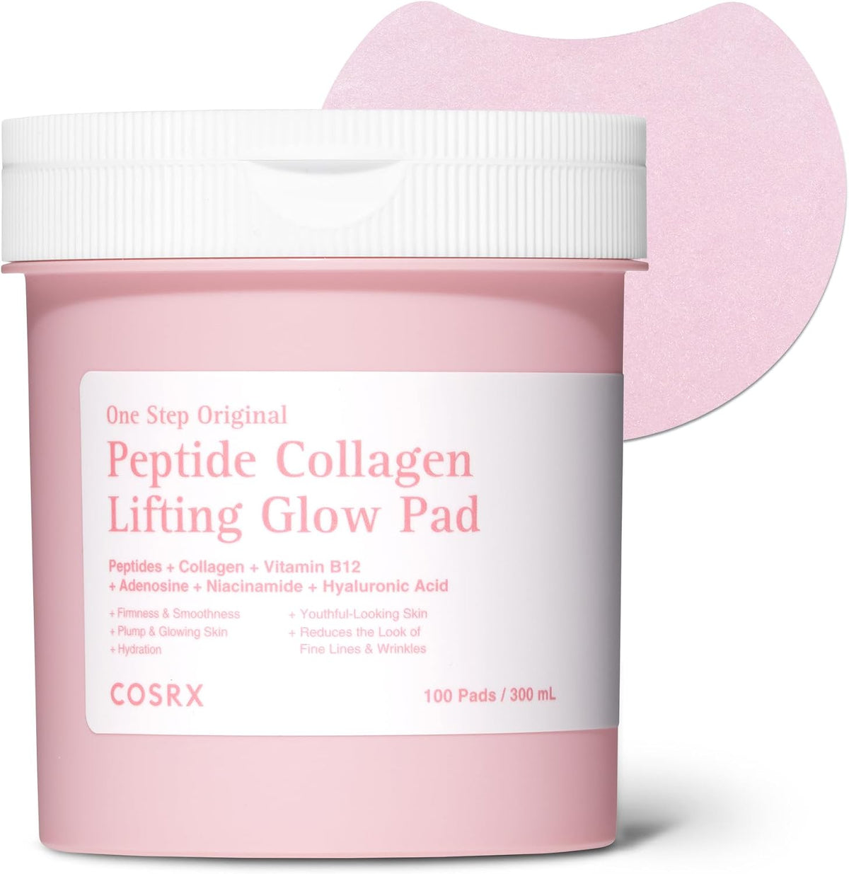 COSRX One Step Original Peptide Collagen Lifting Glow Pad, 100 Pads