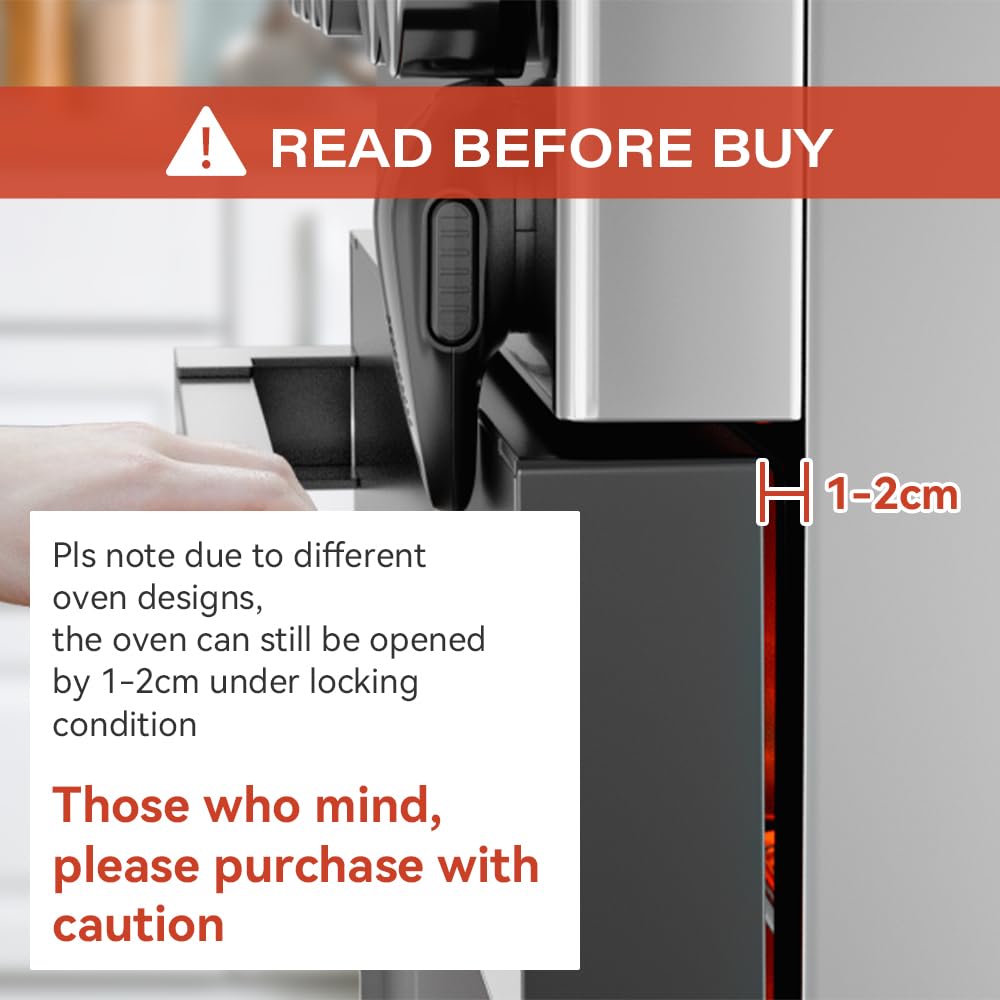 EUDEMON Childproof Oven Door Lock, Black, Pack of 1 - view 2
